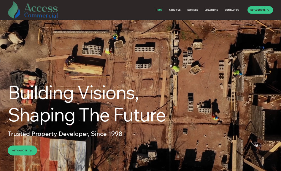 Access Commercial: Fully responsive Wix Studio website with content writing and initial one-time SEO service. We also set up domain email addresses.