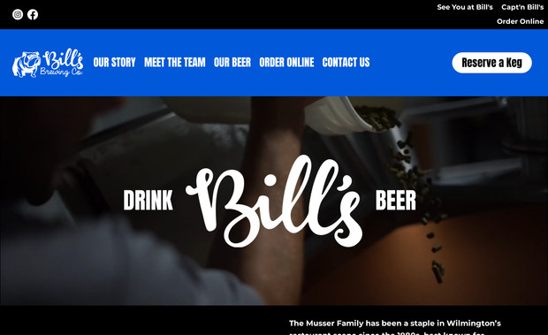 Bill's Brewing Co: Service: Custom Website Design + Full Service SMM