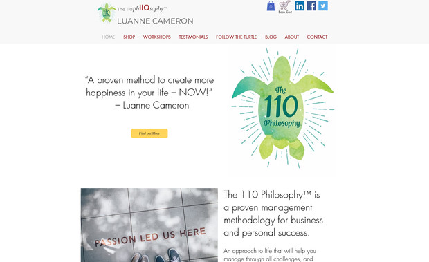 110 Philosophy: Visualize your plan and we will make it happen! That is the theme of this author and public speakers website. We worked together to develop a plan and timeline for this site - which included connecting to book sales, merchandise, blog, and more.