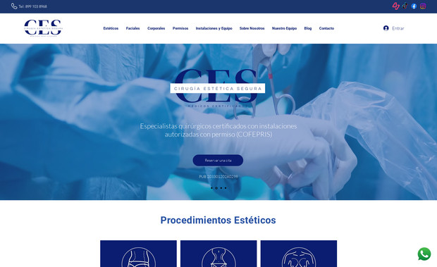 Cirugia Estetica Segura: Desarrollo de Sitio Web para una clínica de Cirugia Estetica, con servicio de reservas en línea.