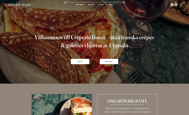 Crêperie Bamå: We collaborated with Crêperie Bamå to elevate their digital presence through a complete website refresh. The project included improved functionality, updated design elements, and seamless menu integration to better reflect the restaurant’s cozy and authentic atmosphere. We also optimized the site for SEO to increase visibility and attract new customers searching for quality galettes and crêpes in the region. The result is a user-friendly, visually inviting, and mobile-optimized website that enhances the customer experience and strengthens Bamå’s brand both online and offline.