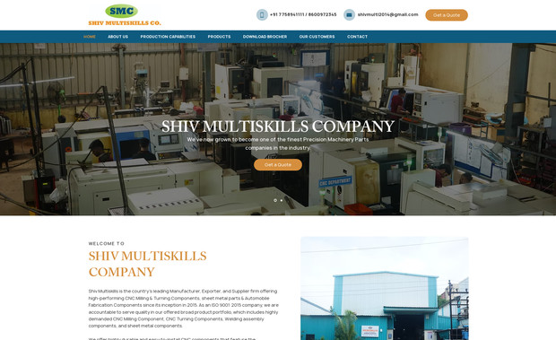 Shiv Multiskills Com: Website design 