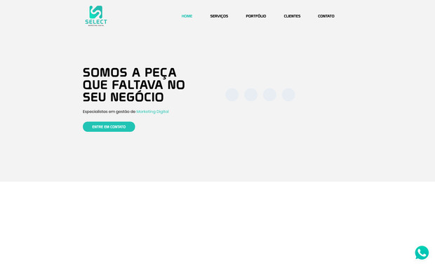 Select: Site da nossa agência, criamos a marca e toda a identidade visual.