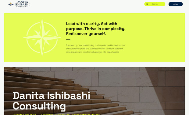 Danita Ishibashi Consulting: Clean - Simple - Effective. That's precisely what we were going for on this build. It's much more simple than other of our designs, but that showcases our ability to build what you want for your brand. 