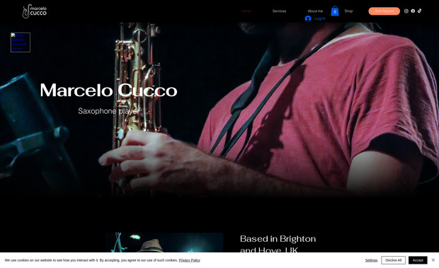 Marcelo Cucco: For the Marcelo Cucco project, we developed a professional and engaging website to showcase the saxophonist's career and musical achievements in Europe. The project included the following key components:

- Custom Design: Created a sleek and artistic design that reflects Marcelo Cucco's musical style and personality.
- Biography Page: Developed a comprehensive biography page detailing Marcelo's background, career highlights, and musical journey.
- Music and Videos: Included sections for music tracks and performance videos to give visitors an immersive experience of Marcelo's talent.
- Event Calendar: Implemented an event calendar to keep fans updated on upcoming performances and concerts.
- SEO Optimization: Enhanced the website’s SEO to improve search engine visibility and attract more fans and potential collaborators.
- Contact Integration: Implemented easy-to-use contact forms to facilitate booking inquiries and communication with fans.
- Mobile Optimization: Ensured the website is fully responsive and provides an excellent user experience across all devices, including smartphones and tablets.

This project successfully established a strong online presence for Marcelo Cucco, making it easier for fans and industry professionals to connect with his music and book performances.