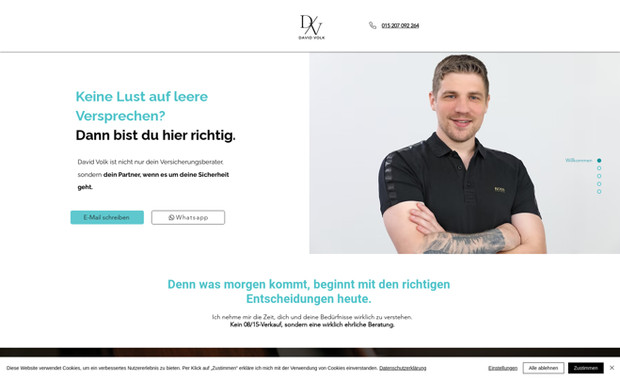 Versicherungen Chemitz: Erstellung einer kurzen Landingpage für einen Versicherungsmakler.
