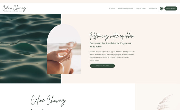 Céline Chavaz - Thérapeute: Création d'une site vitrine pour Céline, thérapeute hypnose et reiki