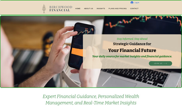 Birchwood Financial: Project: Birchwood Financial – Digital Platform & Marketing Infrastructure

Client: Birchwood Financial
Industry: Financial Services / Wealth Management
Services Provided: Website Development, Platform Strategy, Membership Infrastructure, SEO, Digital Marketing Strategy

Birchwood Financial is a modern financial services firm focused on helping individuals and families build long-term financial security through education, strategic planning, and professional financial guidance. The organization aims to simplify complex financial concepts and provide accessible tools that empower clients to make informed financial decisions.

Wave Genius partnered with Birchwood Financial to design and build a comprehensive digital platform that supports both client education and scalable financial services delivery.

Project Objectives

The core goals of the project were to:

Build a professional and trustworthy financial services website

Develop a structured service framework that clearly explains financial offerings

Create a scalable membership and education platform for clients

Implement a strong SEO foundation to increase online visibility

Position Birchwood Financial as a trusted authority in financial education and planning

Website Architecture & User Experience

Wave Genius designed the website with a strong focus on clarity, credibility, and client confidence. Financial services websites require a delicate balance between professionalism and accessibility, ensuring visitors can easily understand complex services without feeling overwhelmed.

Key website components included:

Structured service pages explaining financial planning and advisory offerings

Clear navigation designed to guide visitors through education, services, and consultations

Professional visual branding to reinforce trust and credibility

Conversion-focused layouts designed to generate consultation requests

The website architecture was carefully developed to support long-term growth while maintaining a clean and intuitive user experience.

Membership Platform Development

One of the most significant components of the Birchwood Financial project was the creation of a tiered membership ecosystem designed to provide ongoing financial education and client engagement.

Wave Genius helped structure multiple membership tiers that offer:

Financial education resources

Investment and wealth-building guidance

Structured learning pathways for clients at different financial stages

Exclusive content and advisory access depending on membership level

This membership-based approach allows Birchwood Financial to deliver scalable value while strengthening long-term relationships with clients.

SEO & Content Strategy

To support organic growth, Wave Genius implemented an SEO framework designed to target key financial planning and financial education search terms.

Key SEO initiatives included:

Keyword-focused page structure for financial services topics

Search-optimized educational content

Internal linking strategies to strengthen authority and page relevance

Technical SEO best practices to support search indexing and ranking

This approach positions Birchwood Financial to attract individuals actively searching for guidance on financial planning, wealth building, and financial literacy.

Long-Term Digital Growth

The Birchwood Financial platform was designed not just as a website, but as a long-term digital ecosystem that supports education, lead generation, and client engagement.

By combining professional design, strategic SEO, and a scalable membership infrastructure, Wave Genius helped Birchwood Financial establish a strong digital foundation capable of supporting future expansion and client growth.