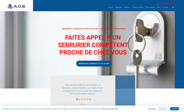 ACS Serrurier - 59: 1er page Google : serrurier bailleul, serrurier hazebrouck