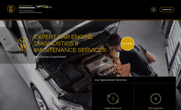 Dunminning Garage: This website was another fantastic project to be part of. The Garage at Dunminning is run by a highly skilled and passionate mechanic who takes real pride in both his work and the presentation of his business. The site gives car and van owners the opportunity to explore the range of services on offer and conveniently make online enquiries.