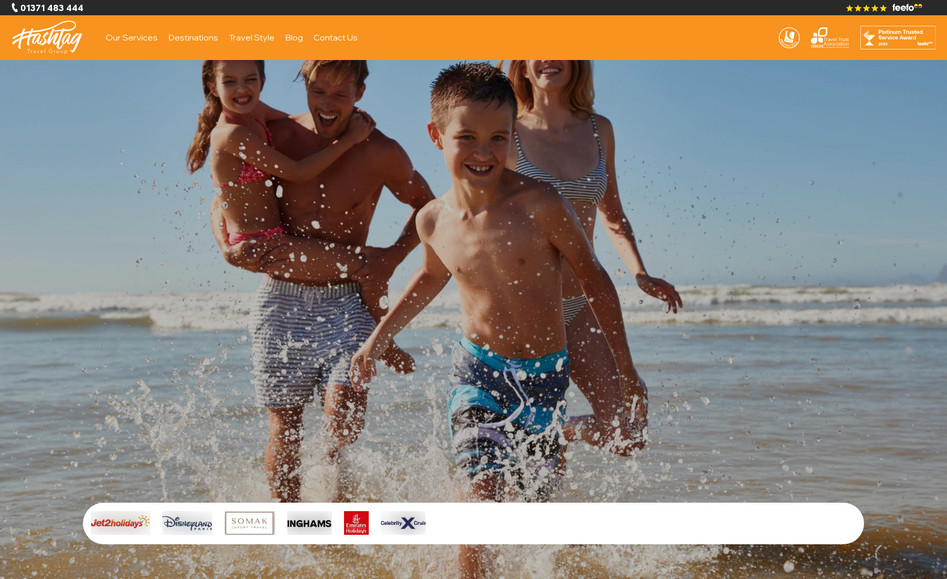 Hashtag Travel Group: UK based travel agency wanted to showcase their bespoke holiday booking service and provide inspiration for users who visit the site.