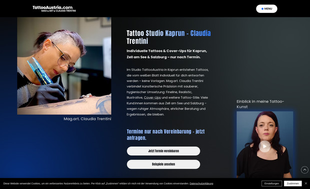 Tattoo & Lifestyle: Für Tattoo Austria haben wir eine vollständige Markenidentität entwickelt – vom Firmennamen über das Corporate Design bis hin zur Positionierung als zukünftiger Marktführer in Österreich. Der Firmenname ist zugleich der Domainname (TattooAustria.com) – ein cleverer Schritt, der maximale Wiedererkennbarkeit, Sichtbarkeit und digitale Markenstärke sichert.

Die moderne WIX Studio Webseite bildet das Herzstück der Marke und wird durch ein umfangreiches Tattoo-Kompendium ergänzt, das Fachwissen und Inspiration für die Community bündelt. Zusätzlich haben wir ein Drehbuch für ein Video-Storytelling entwickelt, das die Marke emotional auflädt und Tattoo-Kunst eindrucksvoll inszeniert.

So entstand ein ganzheitlicher Auftritt, der nicht nur optisch überzeugt, sondern konsequent auf Reichweite, Sichtbarkeit und Marktführerschaft ausgerichtet ist.