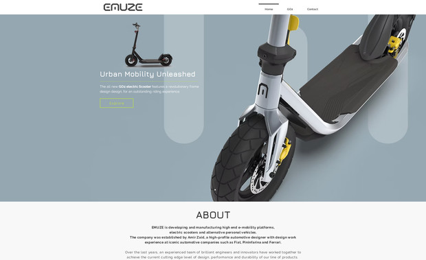 EMUZE Vehicles: Developed a modern website featuring high-end graphics and a clean, minimal interface. The result is a visually striking yet simple design that balances aesthetics with functionality, creating an engaging and refined online presence.