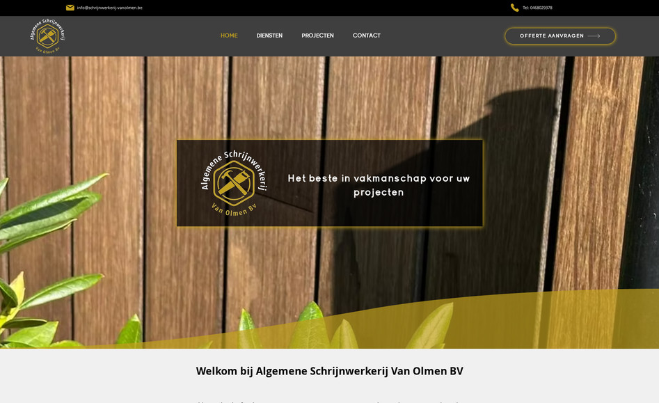 Van Olmen BV: webdesign op maat voor Algemene schrijnwerkerij van olmen bv