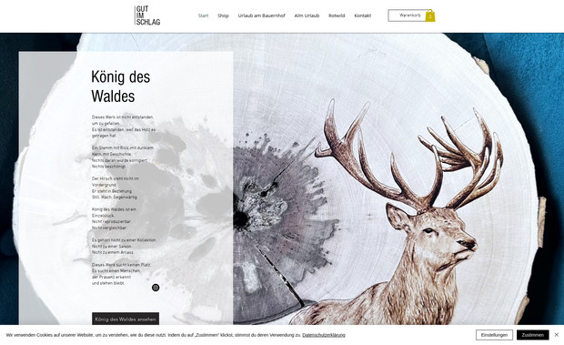 Gut im Schlag: Design Konzeption und Umsetzung der Webseite inklusive Einrichtung des Buchungssystems