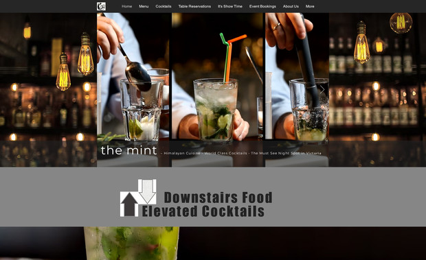 The Mint Victoria: Website design, video integration and menu pictures, table reservations function, online take-out function.