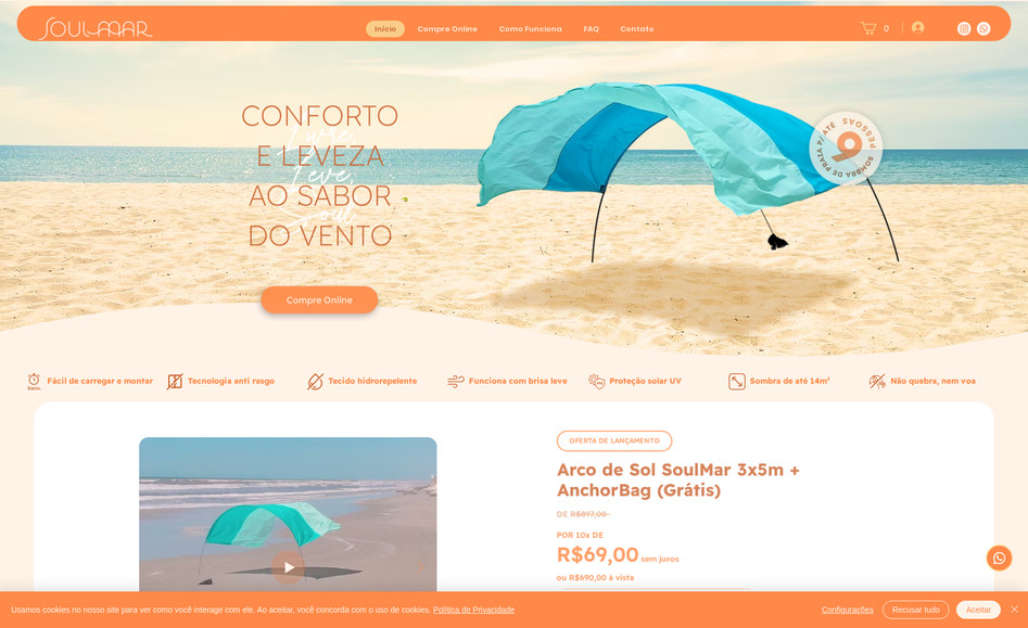SoulMar: Criação do website com e-commerce da marca de acessórios de praia
