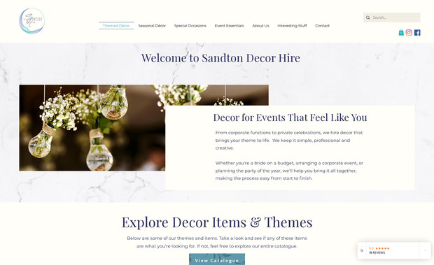 Sandton Decor Hire : On this project I restructured the main menu amongst other small items. I also advised the client to organise their product categories in order to allow for the best customer experience. 
