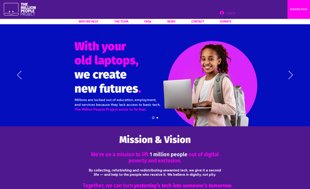 Million People Project: Branding, brand direction, design, print and POS design, photo editing, website and more!