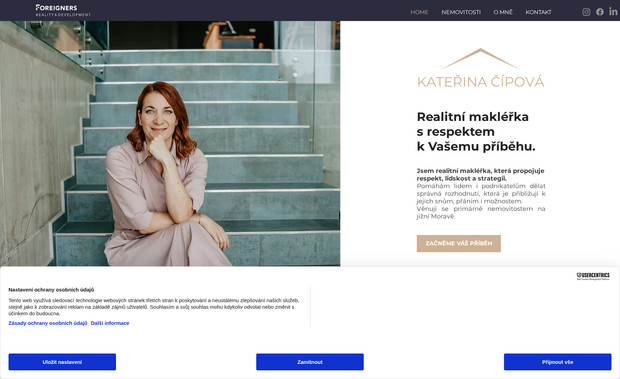 Kateřina Čípová: New website for a real estate professional.