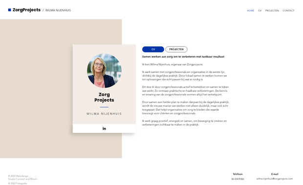 ZorgProjects: For this project the client used a Wix template and filled the content. I checked and corrected the design, SEO settings and mobile design.