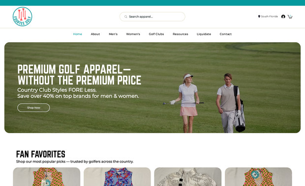 Fourtee Golf: This website is for a golf apparel at wholesale price located in South FL. The website features : Wix stores, Wix Groups & Wix Blog. 