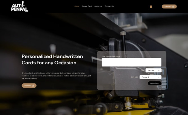 AutoPenPal: AutoPenPal – AI-Powered Handwritten Letters Platform (Built Solo on Wix)

I single-handedly designed, developed, and deployed AutoPenPal.com, a specialized platform that enables users to create real ball-pen handwritten letters and postcards at scale using AI-generated text variation and automated handwriting technology.

Key Contributions:
End-to-End Platform Development on Wix
Built the entire website—from structure to functionality—using Wix’s development ecosystem (Velo). Implemented custom logic, and automated workflows to deliver a seamless user experience.

AI-Powered Template System
Integrated an AI-driven template engine that allows users to create custom letter templates with variable fields.

Bulk Personalization Workflow
Set up a bulk-upload system where users can upload up to 500 entries at a time. The platform automatically merges recipient data with templates for large-scale handwritten letter generation.

Order & Automation Logic
Implemented end-to-end order handling, including data processing, template merging, letter generation queues, and automated email updates.

Complete UI/UX & Brand Design
Designed the entire brand experience, including layout, color schemes, typography, and page interface. Ensured a polished, trustworthy, and modern look.

Optimization & Data Security
Configured Wix settings, databases, and backend scripts for secure data handling, fast load times, and scalability as order volume grows.