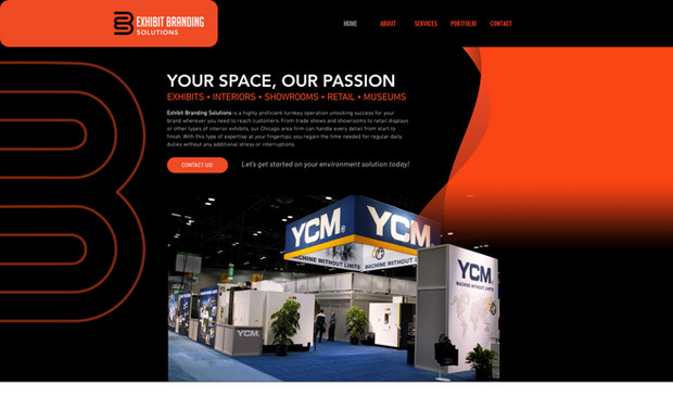 Exhibit Branding: Designed logo and website to showcase client's exhibit booth management experience.