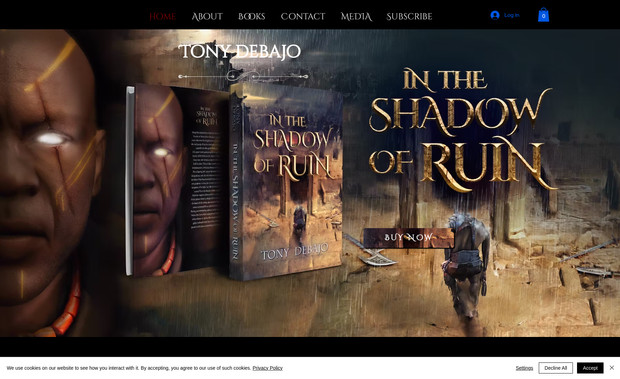 Tony Debajo: An author website with style and atmosphere 