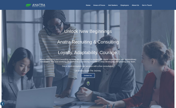 Anatra: Created a landing page for a recruiting and consulting company.