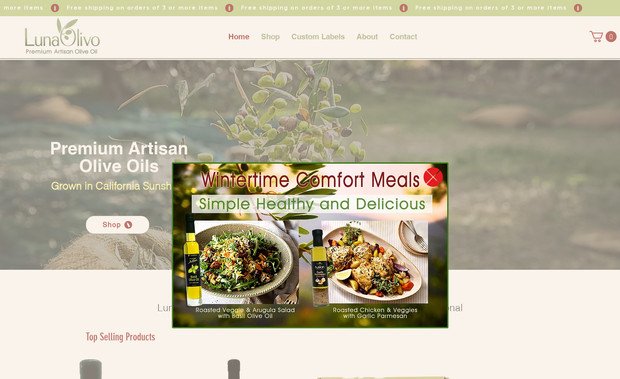 LunaOlivo: I redesigned Luna Olivo’s entire ecommerce website, transforming a dated 2012 build into a modern, high-end shopping experience worthy of their award-winning, handcrafted olive oils. The original site felt like it was stuck in the 90s—cluttered, outdated, and difficult to navigate. So I rebuilt it from the ground up with a clean layout, premium visuals, and custom product graphics that showcase the quality of their Santa Barbara–crafted oils. I streamlined the product pages, improved the checkout flow, and overhauled the SEO structure. Within the first 30 days, their visibility and search ranking increased, making it easier for customers to discover and purchase their best-in-class olive oils online.