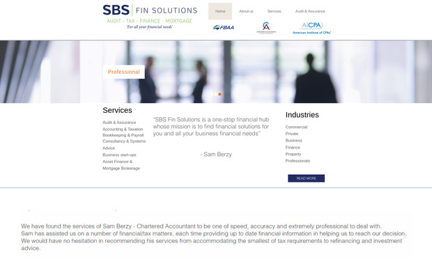 SBS Financial: Financial Services Website. Full Development as Designed