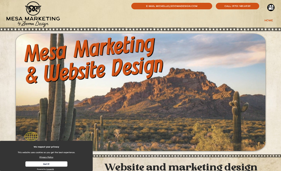 Mesa Website & Marketing by Zooma: Website design for our Mesa Marketing and Website Design division. Website design, graphic design, print design and more in Mesa, Arizona - www.mesamarketingdesign.com