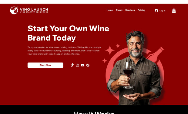 Vino Launch : The Vino Launch website, built on WiX Studio, combines cutting-edge design with AI-powered illustrations and sophisticated motion graphics to create an engaging user experience. Each element has been thoughtfully crafted to reflect the elegance and creativity of the wine industry, with interactive features and dynamic visuals that bring the brand to life. The seamless design offers a modern and immersive browsing experience, perfectly suited to Vino Launch's mission of empowering new wine brands.
