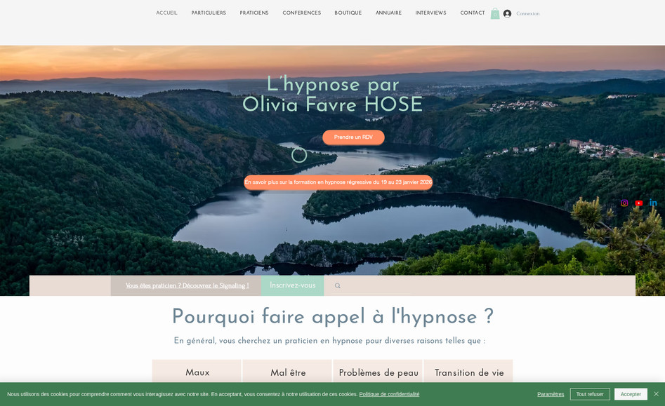 Olivia Favre Hose: Site marchant pour praticien hypnose et auteur
