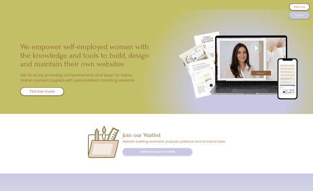 Websites With Sophie: Webdesign and development for advanced website design.

For this project I created the complete branding, photography, sales funnel, sales page, meta ads, webinar, mailfunnel, copywriting and of course design of the complete website.