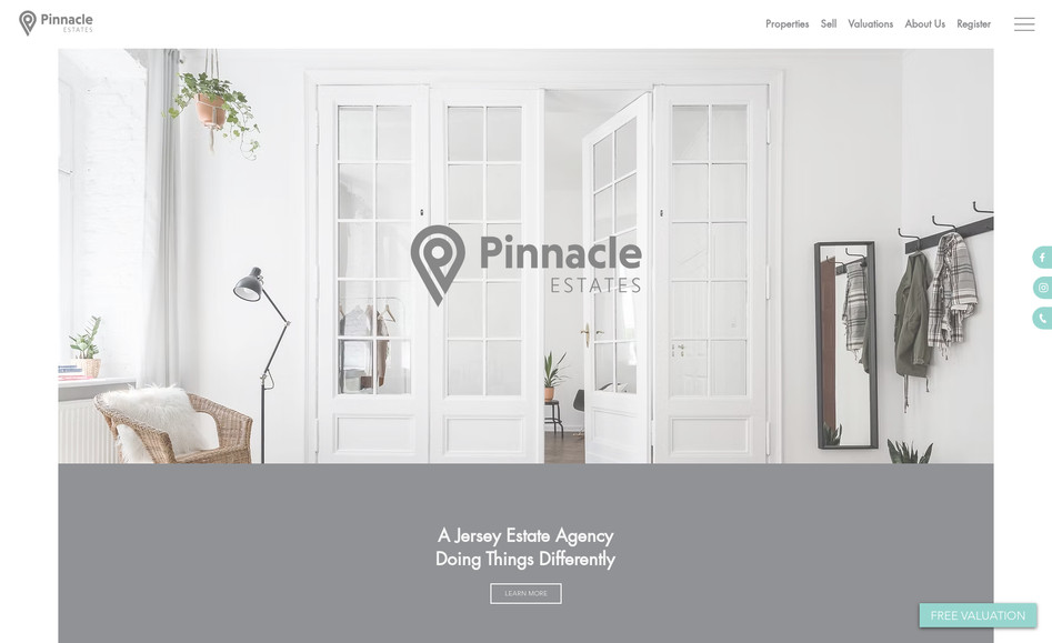 Pinnacle Estates: Pinnacle Estates website allows potential clients to search and make enquires about residential properties on Jersey.  