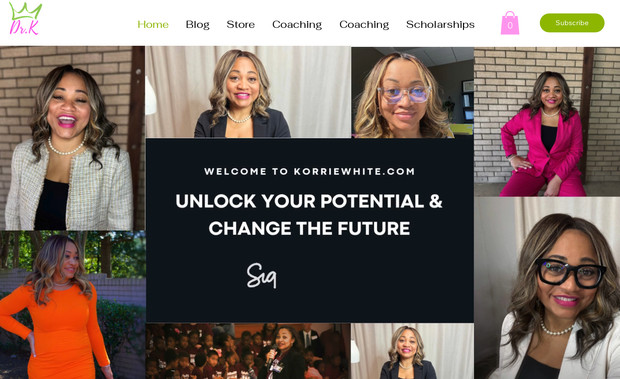 Dr. Korrie White: A polished personal brand site for a rising leader in educational consulting. Designed to showcase Dr. White’s expertise, services, speaking engagements, and digital resources, the site targets district leaders and school administrators. It blends professionalism with warmth to build credibility and attract client inquiries.