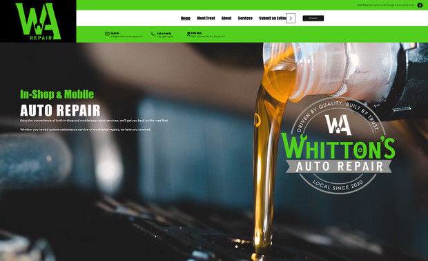 Whitton's Auto: Logo, Brand Identity, Advanced Website + E-Commerce Booking + Trigger Automations