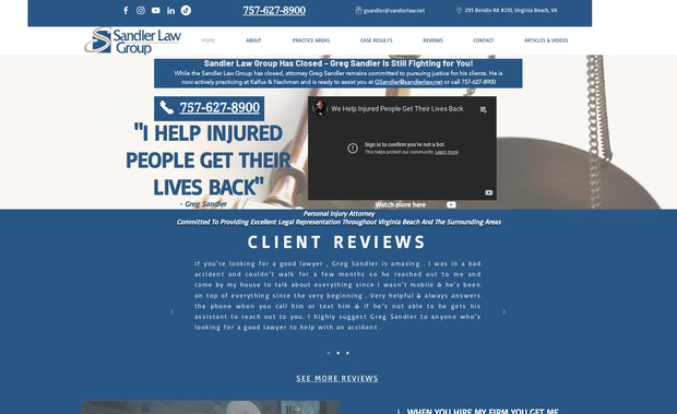 Sandler Law Group: Website design
