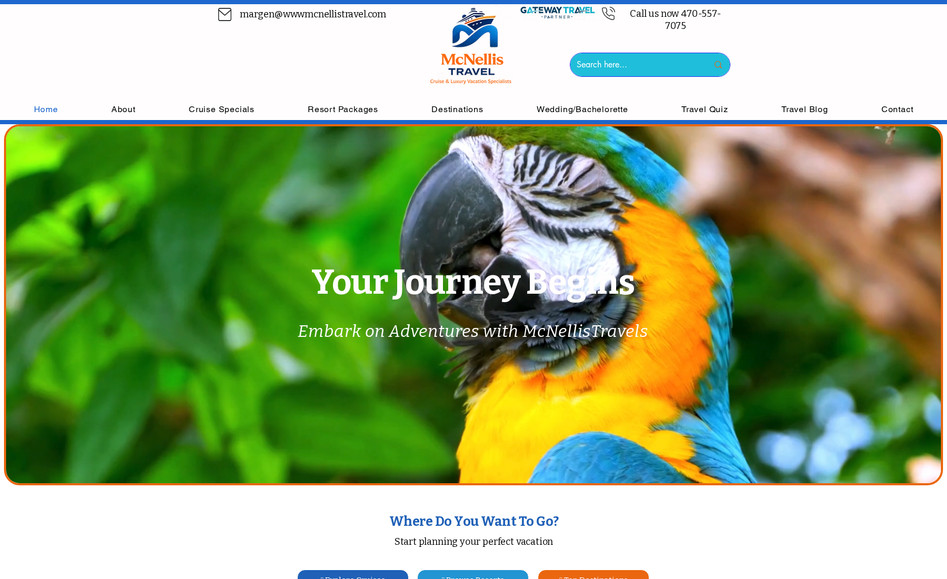 McNellis Travel: Project: Travel With McNellis – Website Development & Cruise-Focused Travel Platform

Website: mcnellistravel.com
Industry: Travel Agency / Cruise Vacations
Services Provided: Website Design, SEO Optimization, Content Marketing, Cruise Promotion Strategy

Travel With McNellis is a specialized online travel agency focused on helping travelers plan unforgettable cruise vacations and luxury travel experiences. The brand partners with leading cruise lines and travel suppliers to provide curated itineraries, expert guidance, and personalized booking support for clients around the world.

Wave Genius partnered with Travel With McNellis to design and develop a modern travel platform that showcases cruise experiences, destinations, and travel opportunities while making it easy for visitors to explore options and request expert planning assistance.

Project Objectives

The project focused on several key goals:

Build a professional travel website centered around cruise experiences

Improve search visibility for cruise and travel-related searches

Create a content-driven platform to attract travelers researching vacations

Promote travel specials, cruise itineraries, and destination guides

Encourage consultation requests rather than direct online purchases

Unlike large online booking engines, Travel With McNellis emphasizes personalized service, so the website was designed to guide visitors toward contacting a travel advisor rather than completing automated transactions.

Website Structure & User Experience

Wave Genius designed the site architecture to help travelers easily explore different types of cruise experiences and travel options.

The website includes dedicated sections for:

Ocean Cruises

River Cruises

Expedition and Specialty Voyages

Destination travel inspiration

Travel specials and limited-time promotions

Educational travel blog content

A full-width layout and structured navigation system were implemented to allow users to browse cruise partners, destinations, and travel inspiration while maintaining a clean and modern design.

Strategic calls-to-action such as “Plan My Trip” and consultation forms guide visitors toward starting a conversation with the agency.

Cruise Industry Partnerships

The site highlights partnerships with many of the world’s most respected cruise lines, helping position the agency as a trusted advisor for cruise travelers.

Featured cruise partners include:

Princess Cruises

Royal Caribbean

Celebrity Cruises

Viking

MSC Cruises

Norwegian Cruise Line

Cunard

AmaWaterways

Oceania Cruises

Seabourn and more

By showcasing these partnerships, the website reinforces credibility while giving travelers insight into the types of cruise experiences available.

SEO & Content Marketing Strategy

Wave Genius implemented a strong search optimization foundation designed to attract travelers actively researching vacations.

The strategy included:

Cruise-focused SEO page structure

Destination travel guides and cruise education articles

Metadata optimization and structured internal linking

Blog content designed to capture long-tail travel search traffic

In addition to website content, travel promotions and articles are supported with social media posts and local search optimization to help expand reach across multiple channels.

Positioning & Long-Term Growth

The Travel With McNellis website was built as a travel inspiration and planning hub, combining engaging destination content with a consultative travel advisor approach.

By combining strategic SEO, high-quality travel content, and a strong cruise-focused brand identity, Wave Genius helped establish Travel With McNellis as a trusted online resource for travelers looking to plan their next cruise or luxury vacation.