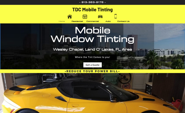 TDC Mobile Tinting: Auto, Residential, and Commercial Tint Service.