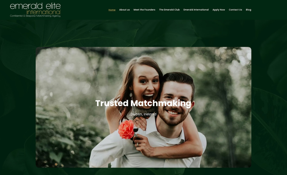 Emerald Elite International Dating: Website rebuild in studio for returning customer