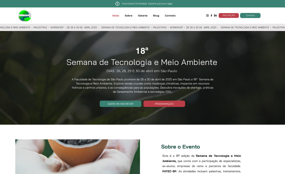 Semana  Tecnologia: Site Seamana Tecnologia, Fatec SP + SEO