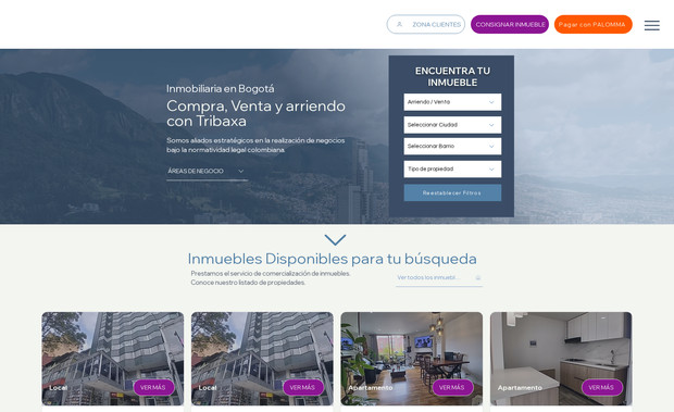 Tribaxa: Inmobiliaria en Bogotá Colombia con CMS