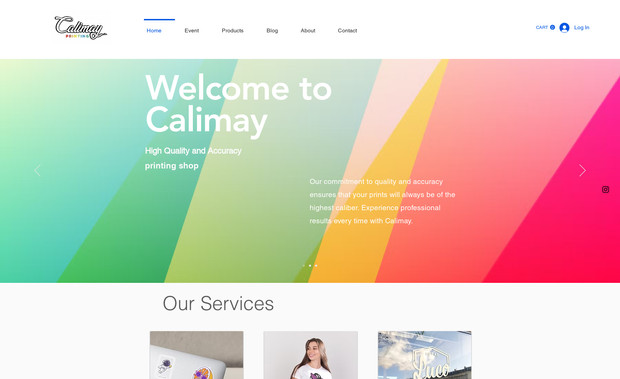 Calimay: A clean, modern e-commerce website created for a print and sign business offering window decals, large-format prints, and branded materials. Calimay.com is designed to showcase products and services with strong visuals, easy navigation, and a streamlined quote request system. Built on Wix, the site reflects the company’s professional yet approachable identity, making it easy for customers to explore offerings and take action.
