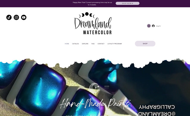 Dreamland Watercolor: A mystical website for viral TikTokker, Dreamland Watercolor.
