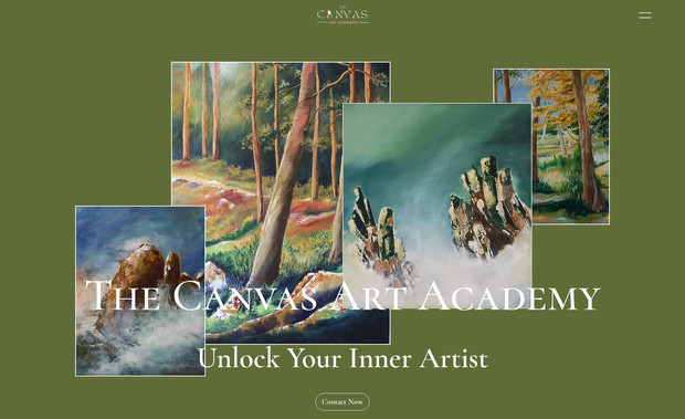 Canvas Art Academy: Website design for an art academy 