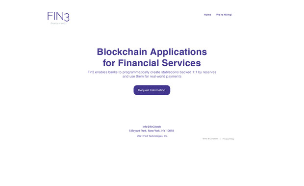 Fin3 Tech: Our client wanted a minimalistic look for their tech company, so we created a clean landing page to help them achieve there goal.