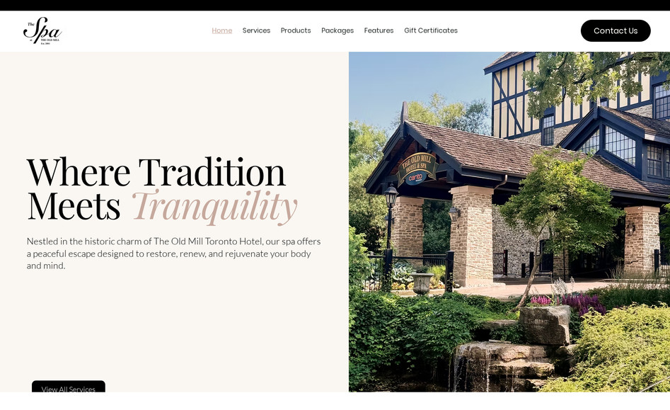 The Spa at The Old Mill: I was responsible for doing an entire brand refresh and new website to showcase the elevated nature of The Spa at The Old Mill